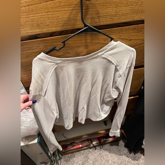 Wild Fable Gray Long Sleeve Cropped Shirt Size XL - Picture 3 of 3